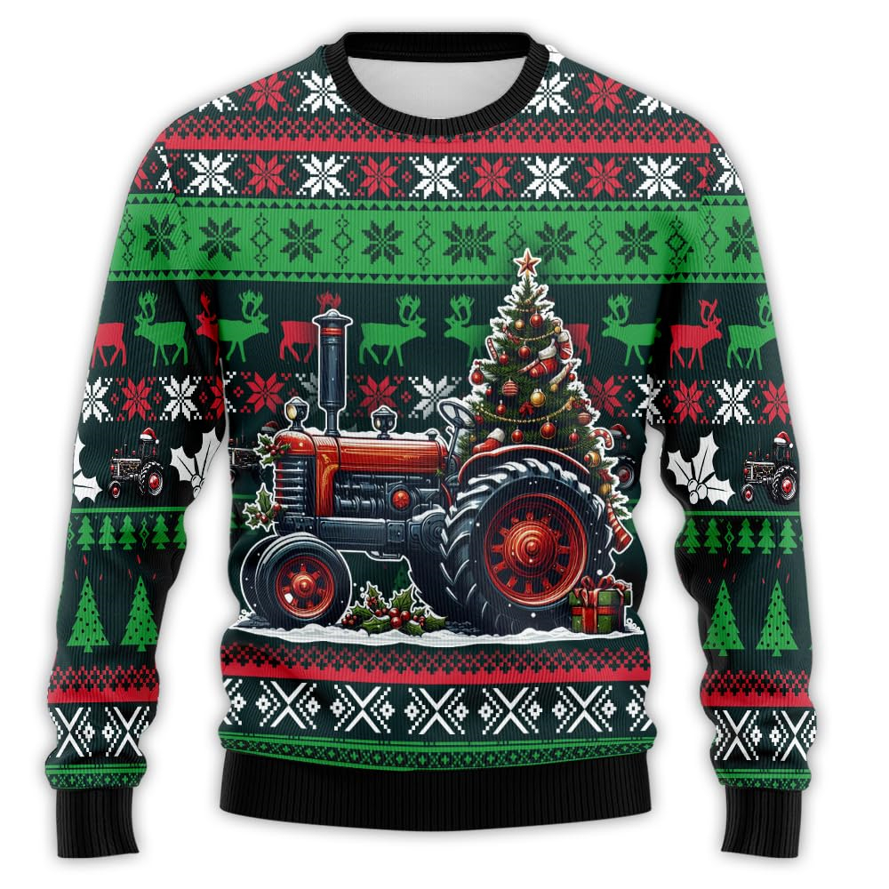 Farming Jobs - Tractor Ugly Christmas Sweater For Men