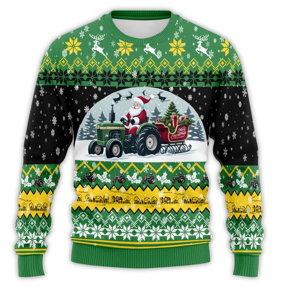 Tractor Ugly Christmas Sweater - Farming Jobs 评论和价格