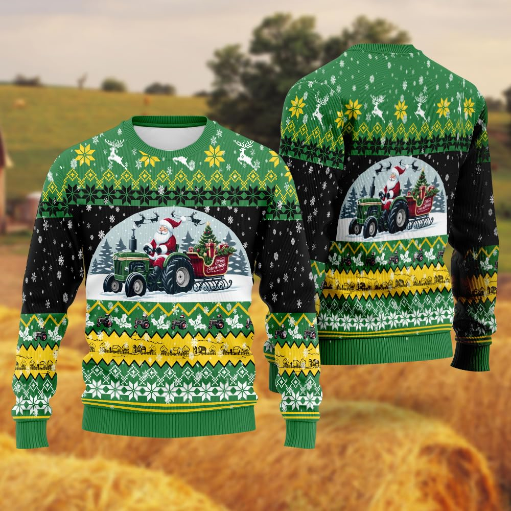 Tractor Ugly Christmas Sweater - Farming Jobs 评论和价格